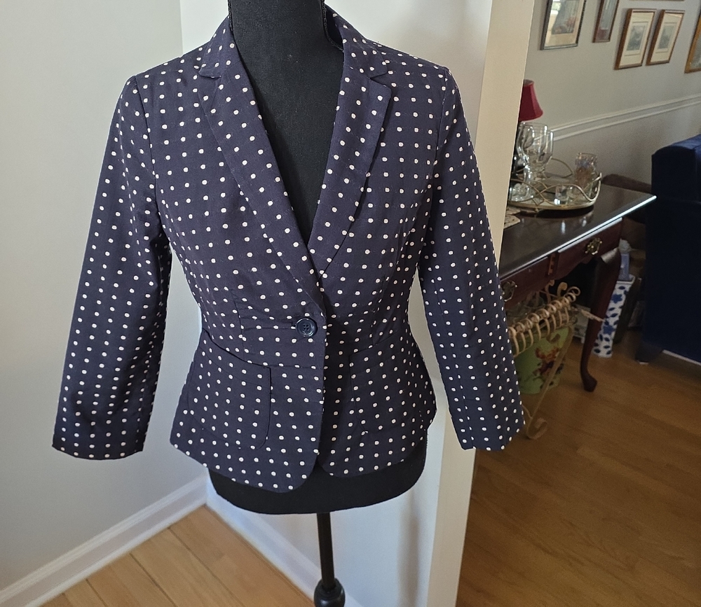 The Limited Navy Polka Dot Spring/Summer Blazer Size XS.
